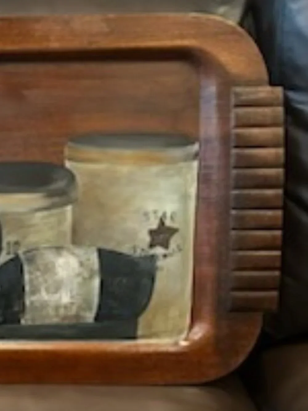 Vintage Haskelite Primitive Hand Painted Americana Folk Art Wooden Serving Tray
